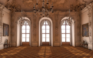 Weißer Saal der Residenz Würzburg in virtueller Realität