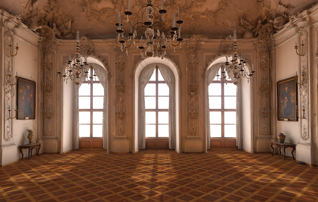Weißer Saal der Residenz Würzburg in virtueller Realität